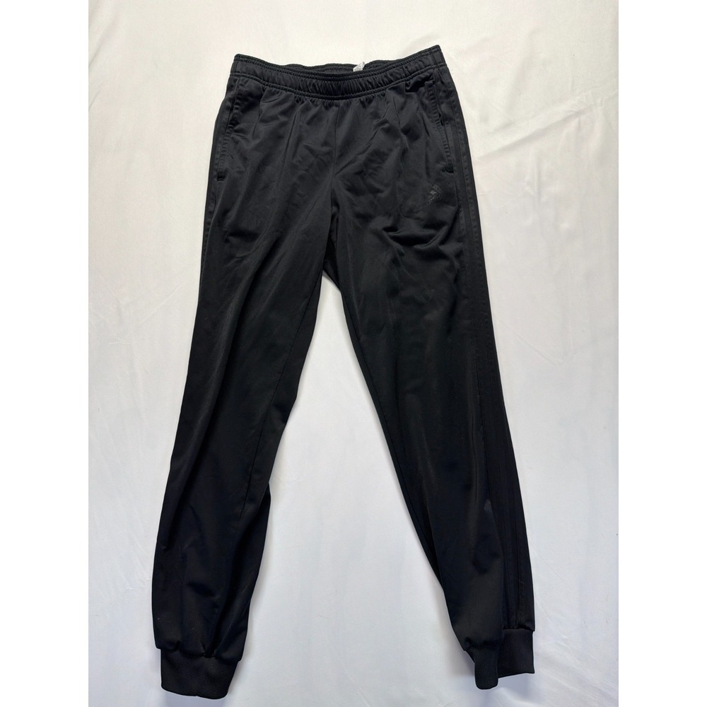 Adidas Essentials Track Pants Mens M Black Logo Warm‎ Up Tapered Leg Athleisure